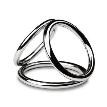 Потрійне ерекційне кільце Sinner Gear Unbendable &ndash; Triad Chamber Metal Cock and Ball Ring &ndash; Large SO4617 фото - купити в секс-шопі Чорний Кролик
