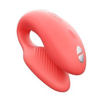 Смарт-вібратор для пар We-Vibe Chorus Crave Coral, сенсорне керування вібраціями стисненням пульта SO6923 фото - купити в секс-шопі Чорний Кролик