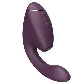 Подвійний вакуумний кліторальний стимулятор з вібрацією Womanizer Next Duo - Black SX3867 фото - купити в секс-шопі Чорний Кролик
