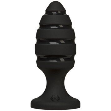 Анальний плаг зі спіральним каналом Doc Johnson Platinum Premium Silicone &mdash; The Blast &mdash; Black SO4922 фото - купити в секс-шопі Чорний Кролик