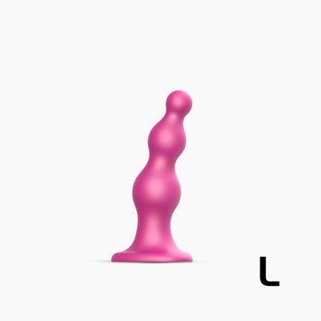 Насадка для страпона Strap-On-Me Dildo Plug Beads Framboise Metallic L SO8986 фото - купити в секс-шопі Чорний Кролик