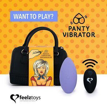 Вібратор в трусики FeelzToys Panty Vibrator Purple з пультом ДК, 6 режимів роботи, сумочка-чохол SO3850 фото - купити в секс-шопі Чорний Кролик