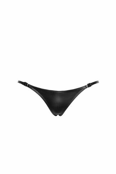 Трусики-стрінги Noir Handmade P012 Wild, L, під латекс, крокодиловий принт, застібки з боків SX0341 фото - купити в секс-шопі Чорний Кролик