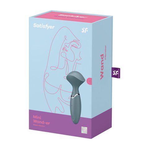 Вібромасажер Satisfyer Mini Wand-er Grey SO7793 фото - купити в секс-шопі Чорний Кролик