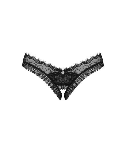 Трусики Obsessive Medilla crotchless thong M/L SO9062 фото - купити в секс-шопі Чорний Кролик