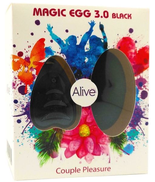 Віброяйце Alive Magic Egg 3.0 Black із пультом ДУ AL40769 фото - купити в секс-шопі Чорний Кролик