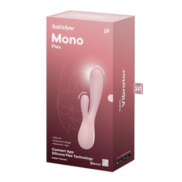 Смарт вібратор-кролик Satisfyer Mono Flex Mauve, 2 мотори, керування через інтернет SO3902 фото - купити в секс-шопі Чорний Кролик