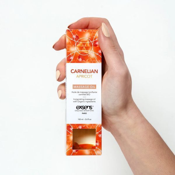 Масажна олія EXSENS Carnelian Apricot (бадьорна з сердоліком) 100мл, натуральна SO2378 фото - купити в секс-шопі Чорний Кролик