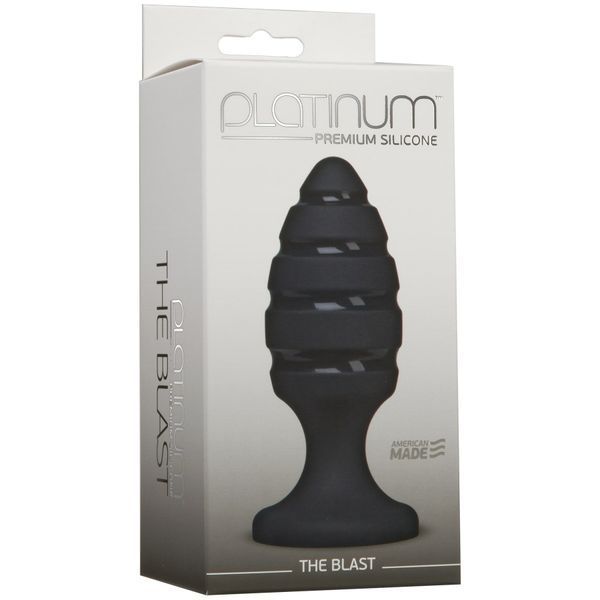 Анальний плаг зі спіральним каналом Doc Johnson Platinum Premium Silicone &mdash; The Blast &mdash; Black SO4922 фото - купити в секс-шопі Чорний Кролик