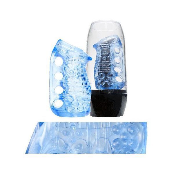 Мастурбатор Fleshlight Fleshskins Grip Blue Ice, надійна фіксація на руці, відмінно для пар та мінета F16623 фото - купити в секс-шопі Чорний Кролик