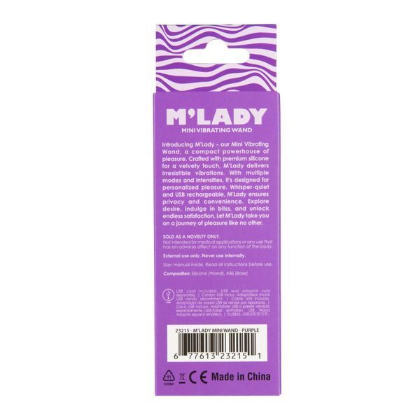 Вібромасажер M&rsquo;Lady Mini Vibrating Wand Purple SX3144 фото - купити в секс-шопі Чорний Кролик