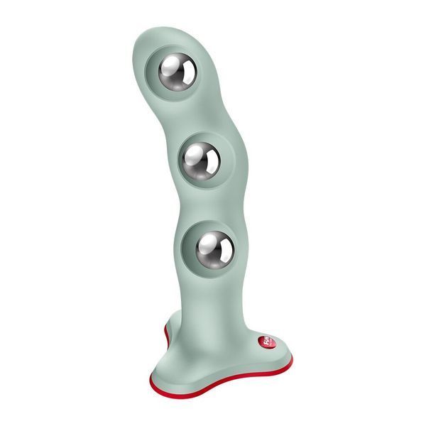 Фалоімітатор Fun Factory BOUNCER Light Green, кульки всередині, ефект вібрації, діаметр 3,9 см SX3671 фото - купити в секс-шопі Чорний Кролик
