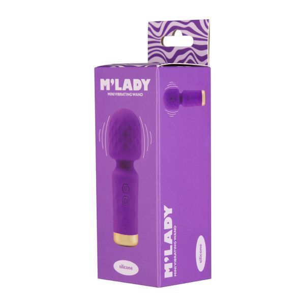 Вібромасажер M&rsquo;Lady Mini Vibrating Wand Purple SX3144 фото - купити в секс-шопі Чорний Кролик