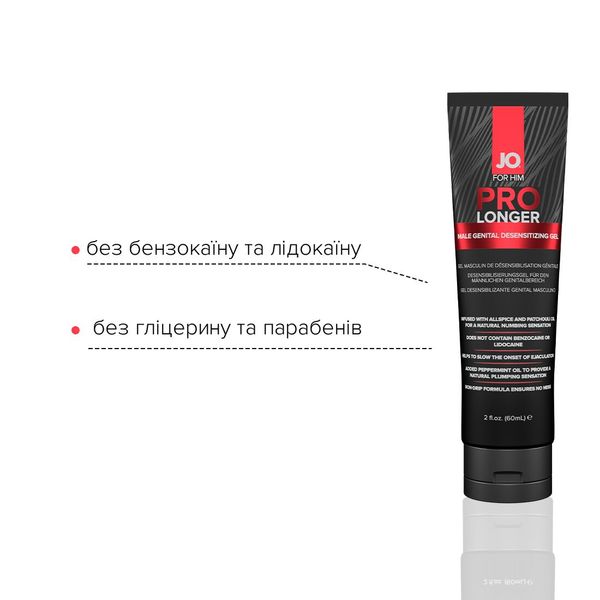 Пролонгер гель System JO Prolonger Gel (60 мл) з олією перцевої м’яти, гвоздикового перцю та пачулів SO1834 фото - купити в секс-шопі Чорний Кролик