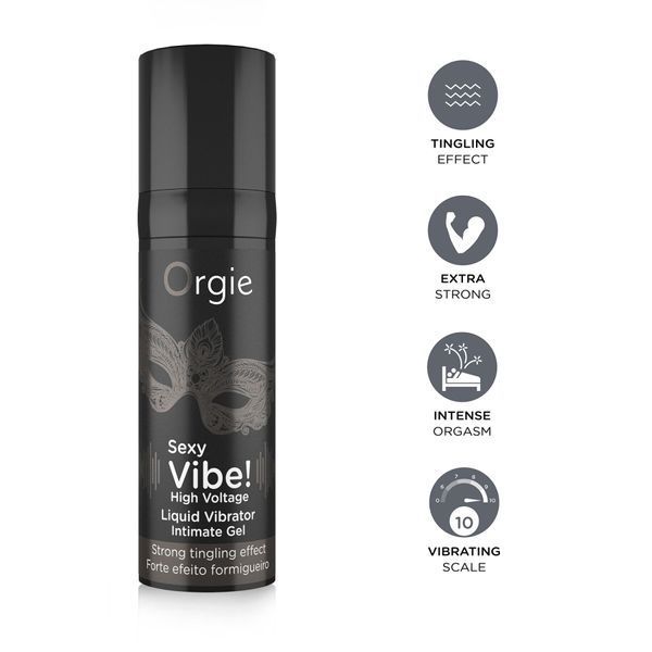 Рідкий вібратор Orgie Sexy Vibe! High Voltage, 15 мл, ефект мурашок + дуже потужна вібрація SX1550 фото - купити в секс-шопі Чорний Кролик