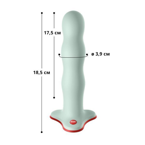 Фалоімітатор Fun Factory BOUNCER Light Green, кульки всередині, ефект вібрації, діаметр 3,9 см SX3671 фото - купити в секс-шопі Чорний Кролик