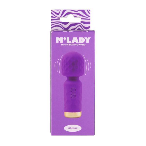 Вібромасажер M&rsquo;Lady Mini Vibrating Wand Purple SX3144 фото - купити в секс-шопі Чорний Кролик