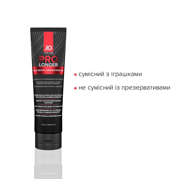 Пролонгер гель System JO Prolonger Gel (60 мл) з олією перцевої м’яти, гвоздикового перцю та пачулів SO1834 фото - купити в секс-шопі Чорний Кролик