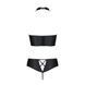 Комплект з екошкіри Passion NANCY BIKINI 4XL/5XL black, бра та трусики з імітацією шнурівки SO7102 фото 4