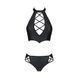Комплект з екошкіри Passion NANCY BIKINI 4XL/5XL black, бра та трусики з імітацією шнурівки SO7102 фото 3