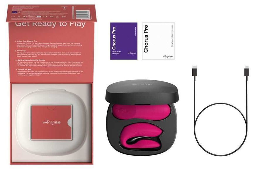 Смарт вібратор для пари We-vibe Chorus Pro (Electric Pink) 540106 фото - купити в секс-шопі Чорний Кролик