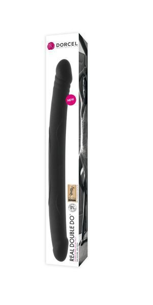Фалоімітатор двосторонній Dorcel Real Double Do Black, діаметр 4 см, довжина 42 см MD1083 фото - купити в секс-шопі Чорний Кролик