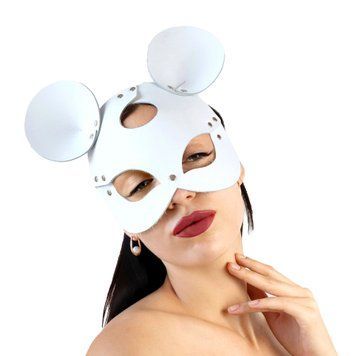 Шкіряна маска мишки Art of Sex - Mouse Mask, колір Білий SO9651 фото - купити в секс-шопі Чорний Кролик
