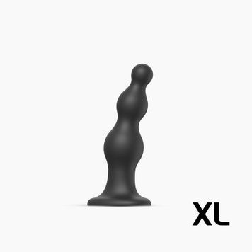Насадка для страпона Strap-On-Me Dildo Plug Beads Black XL SO8987 фото - купити в секс-шопі Чорний Кролик