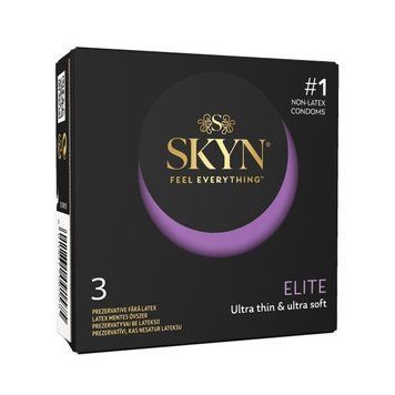 Безлатексні преміум-презервативи SKYN Elite 3 шт, ультратонкі SX2381 фото - купити в секс-шопі Чорний Кролик