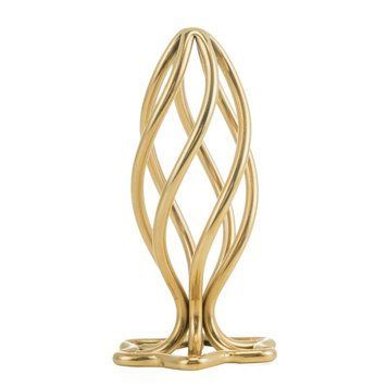 Металева анальна пробка LOCKINK SEVANDA Hollow Spiral Golden, M, золотиста, діаметр 3 см SX0883 фото - купити в секс-шопі Чорний Кролик