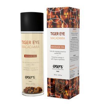 Масажна олія EXSENS Tiger Eye Macadamia (захист з тигровим оком) 100мл, натуральна SO2379 фото - купити в секс-шопі Чорний Кролик