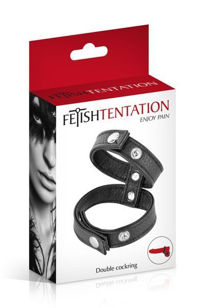 Подвійне ерекційне кільце з обхватом для мошонки Fetish Tentation Double Сockring SO4664 фото - купити в секс-шопі Чорний Кролик