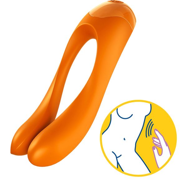 Вібратор на палець Satisfyer Candy Cane Orange SO4652 фото - купити в секс-шопі Чорний Кролик