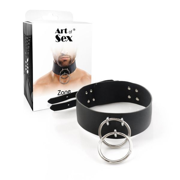 Чоловічий чокер із натуральної шкіри Art of Sex - Zane Collar SO9980 фото - купити в секс-шопі Чорний Кролик
