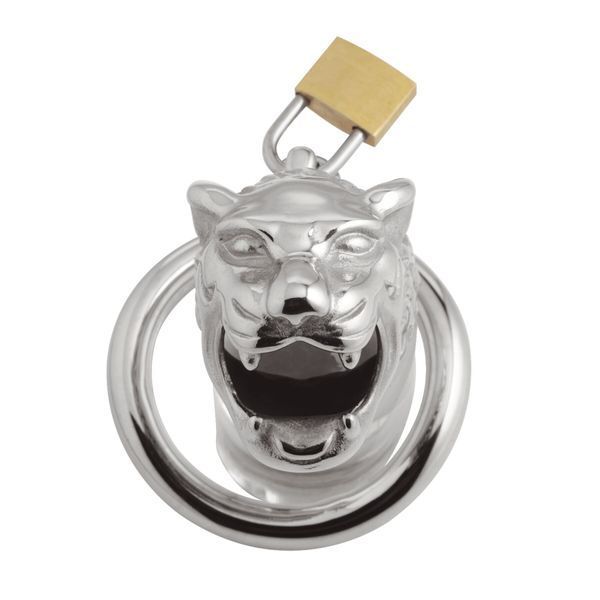 Клітка для пеніса Master Series: Tiger King Cock Cage With Lock, три кільця, замок, три ключі SO8795 фото - купити в секс-шопі Чорний Кролик