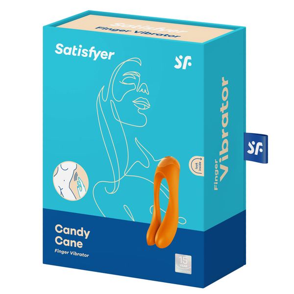 Вібратор на палець Satisfyer Candy Cane Orange SO4652 фото - купити в секс-шопі Чорний Кролик