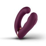 Подвійний вібратор Rocks Off Gemini Burgundy, 2 мотори, по 10 режимів, змінне положення ручки SX2425 фото - купити в секс-шопі Чорний Кролик