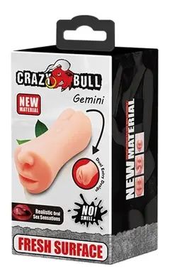 Мастурбатор 2 в 1 CRAZY BULL - Gemini Realistic Oral Sex Sensations, BM-009215U BM-009215U фото - купити в секс-шопі Чорний Кролик