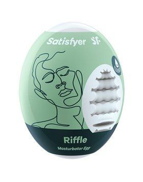 Самозмащувальний мастурбатор-яйце Satisfyer Masturbator Egg Riffle, одноразовий, не потребує змазки SO5520 фото - купити в секс-шопі Чорний Кролик