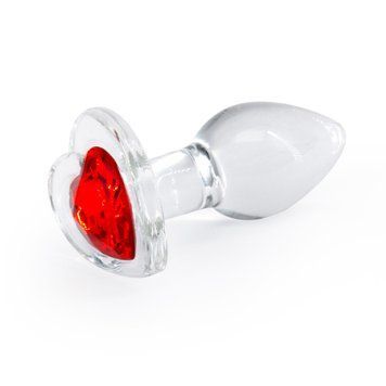 Скляна анальна пробка NS Novelties Crystal - Desires - Red Heart - Small SX4352 фото - купити в секс-шопі Чорний Кролик