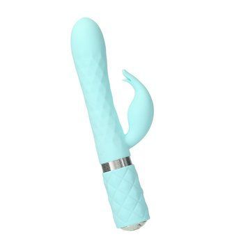 Розкішний кролик з ротацією та вібрацією Pillow Talk Lively Teal, кристал Сваровскі SO6857 фото - купити в секс-шопі Чорний Кролик