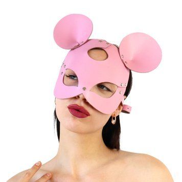 Шкіряна маска мишки Art of Sex - Mouse Mask, колір Рожевий SO9652 фото - купити в секс-шопі Чорний Кролик