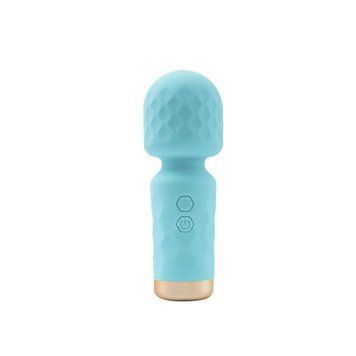 Вібромасажер M&rsquo;Lady Mini Vibrating Wand Teal SX3146 фото - купити в секс-шопі Чорний Кролик