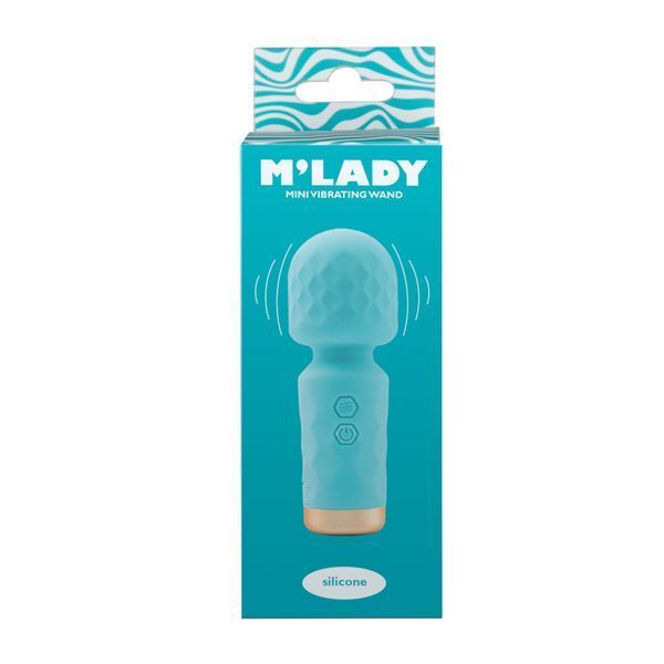 Вібромасажер M&rsquo;Lady Mini Vibrating Wand Teal SX3146 фото - купити в секс-шопі Чорний Кролик