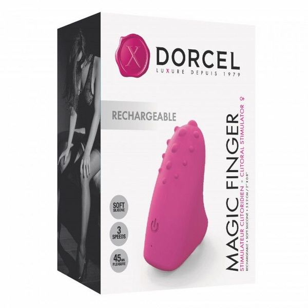 Вібратор на палець Dorcel MAGIC FINGER Rose перезаряджається SO5071 фото - купити в секс-шопі Чорний Кролик