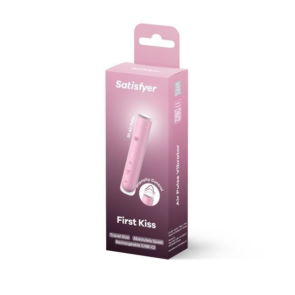 Вакуумний стимулятор Satisfyer First Kiss, технологія 3D Air Pulse, 30 режимів, подвійний силікон SX2164 фото - купити в секс-шопі Чорний Кролик