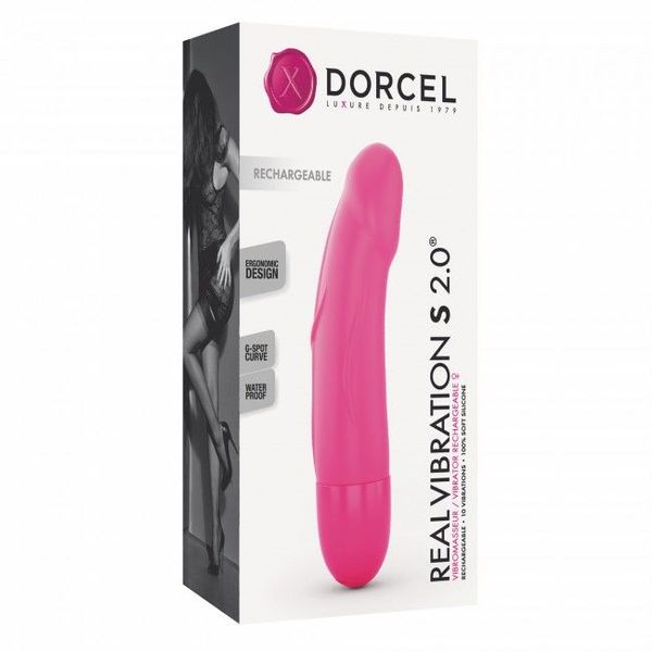 Вібратор Dorcel Real Vibration S Magenta 2.0, діаметр 3,7см, перезаряджається, для точки G SO3564 фото - купити в секс-шопі Чорний Кролик