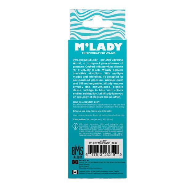 Вібромасажер M&rsquo;Lady Mini Vibrating Wand Teal SX3146 фото - купити в секс-шопі Чорний Кролик