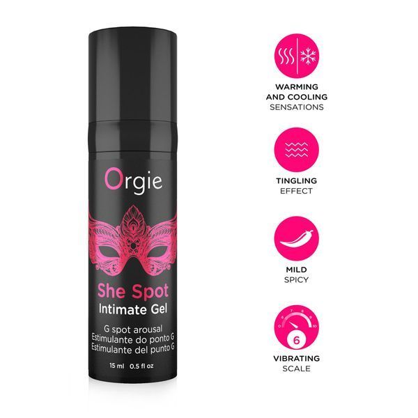 Гель для стимуляції точки G Orgie She Spot Intimate Gel, 15 мл, тепло-холод, ефект вібрації SX1552 фото - купити в секс-шопі Чорний Кролик