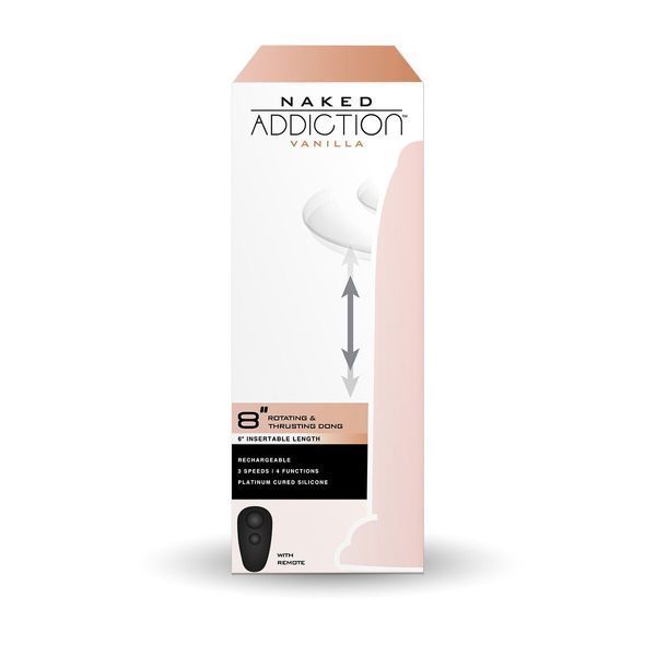Фалоімітатор з ротацією та пульсацією Naked ADDICTION 8&Prime; Rotating & Thrusting Dong - Vanilla SX3928 фото - купити в секс-шопі Чорний Кролик